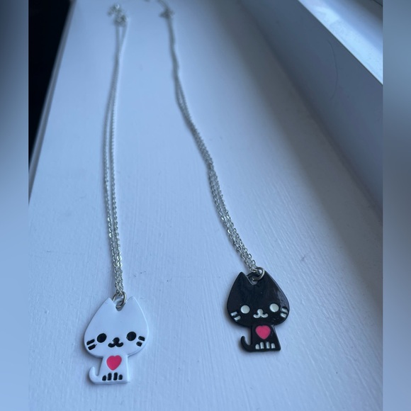 Cute Matching Cat Necklace Pair - Picture 3 of 5